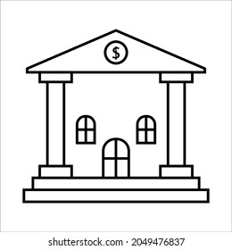Bank vector Icon. Business centre vector illustration on white background. color editable eps 10