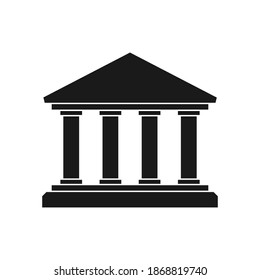 Bank vector icon. Business and economy symbol. Ancient greek temple shape sign. Architecture building logo.