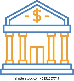 Icono de vector de banco. Se puede usar para imprimir, móviles y aplicaciones web.