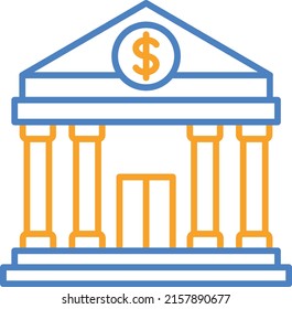 Icono de vector de banco. Se puede usar para imprimir, móviles y aplicaciones web.