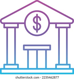 Bank-Vektorsymbol. Kann für Druck-, Mobil- und Web-Anwendungen verwendet werden.