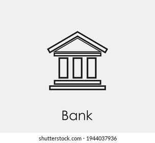 Bank vector icon. Editable stroke. Symbol in Line Art Style for Design, Presentation, Website or Apps Elements. Pixel vector graphics - Vector