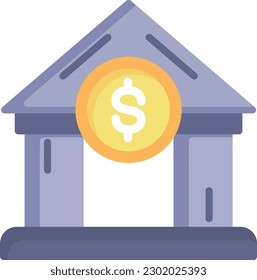 Bank Vector Icon Flat Style