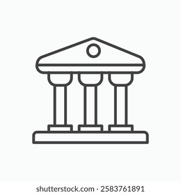 Bank vector icon isolated in black line
