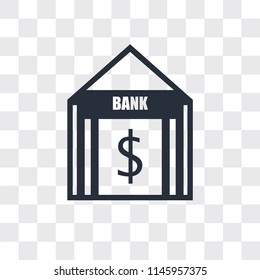 Bank vector icon isolated on transparent background, Bank logo concept