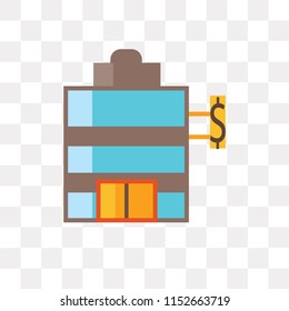 Bank vector icon isolated on transparent background, Bank logo concept