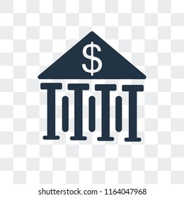 Bank vector icon isolated on transparent background, Bank logo concept