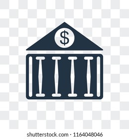 Bank vector icon isolated on transparent background, Bank logo concept