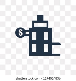 Bank vector icon isolated on transparent background, Bank transparency concept can be used web and mobile