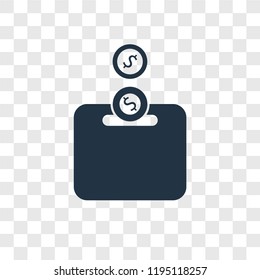 bank vector icon isolated on transparent background, Piggy bank transparency logo concept