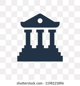 Bank vector icon isolated on transparent background, Bank transparency concept can be used web and mobile
