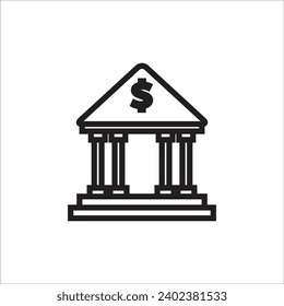 bank vector icon line templte