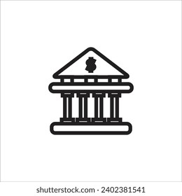 bank vector icon line templte