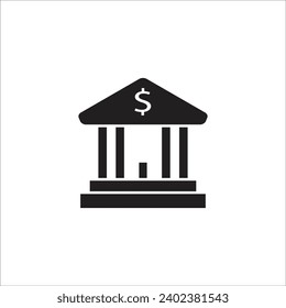 bank vector icon line templte