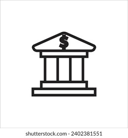 bank vector icon line templte