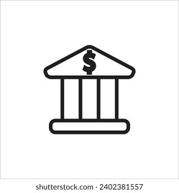 bank vector icon line templte