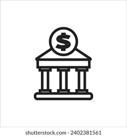 bank vector icon line templte