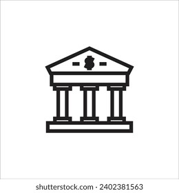 bank vector icon line templte
