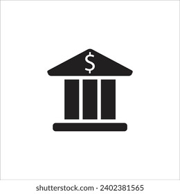 bank vector icon line templte