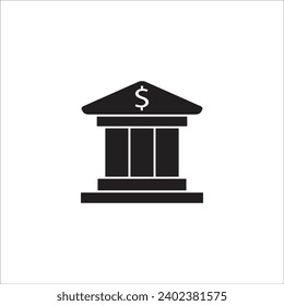 bank vector icon line templte