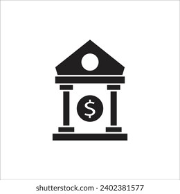 bank vector icon line templte
