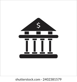 bank vector icon line templte