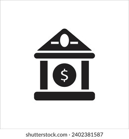 bank vector icon line templte