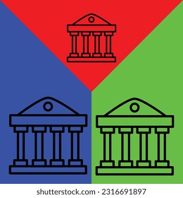 Icono del vector del banco, estilo lineal, aislado en fondo blanco.
