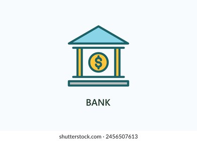 Ilustración De Símbolo De Signo De Vector, Icono O Logotipo De Banco