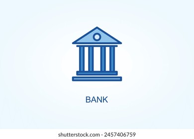 Vector de banco, icono o símbolo de logotipo