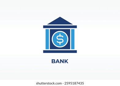 BANK vector, icon or logo sign isolated symbol illustration