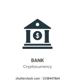 Bank vector icon on white background. Flat vector bank icon symbol sign from modern cryptocurrency collection for mobile concept and web apps design.