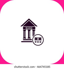 Bank vector icon on white background.