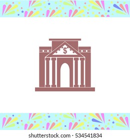 Bank vector icon on white background. Isolated illustration. Business picture.
