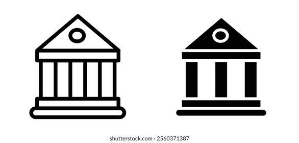 Bank vector icon set in black color.