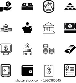 bank vector icon set such as: billing, contour, wage, outline, investing, cost, computer, school, simple, screen, store, invest, steel, amount, sale, increase, save, light, urban, businessman