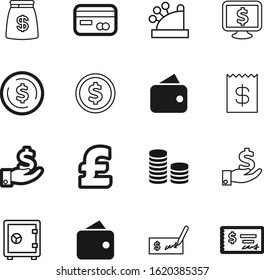 bank vector icon set such as: increase, debt, income, secure, save, cashbox, pile, total, funds, feminine, paperwork, person, screen, outline, print, receipt, creative, purchase, till, modern, letter