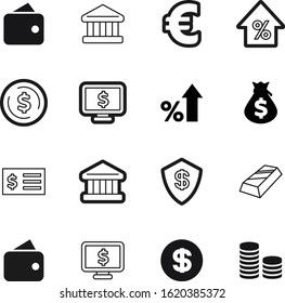 bank vector icon set such as: balance, coins, debt, security, stack, euro, european, safety, ui, pound, gold, pile, treasure, secure, shadow, salary, bill, button, human, contour, outline, shield