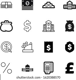 bank vector icon set such as: safety, purse, mobile, funds, bar, debit, percentage, shiny, balance, american, protection, button, saving, discount, baking, register, income, government, mouse
