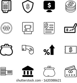 bank vector icon set such as: chart, percentage, holding, college, service, cashier, construction, emblem, house, commercial, guard, computer, protection, debt, display, economy, town, cards, blue
