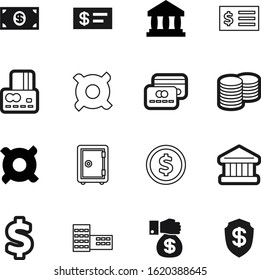 bank vector icon set such as: guard, box, outline, treasure, funding, purchase, station, system, deposit, america, loan, charity, store, silhouette, check, baking, wage, casino, personal, invoice