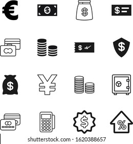 bank vector icon set such as: european, progress, salary, green, store, internet, yen, terminal, purchase, shield, pin, sell, paying, protect, arrow, machine, growth, rounded, transaction, treasure