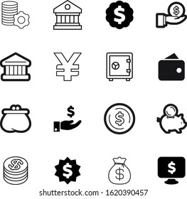 bank vector icon set such as: security, lock, feminine, control, secure, earning, system, development, gray, display, trendy, marketing, factory, beauty, price, budget, computer, structure, yen