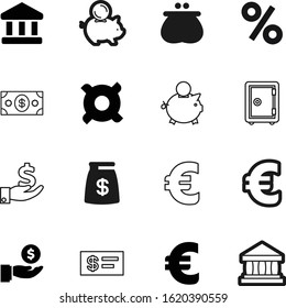 bank vector icon set such as: mobile, bag, online, sale, creative, modern, card, commercial, businessman, credit, currencies, offer, hold, silhouette, door, protection, system, work, password, lines