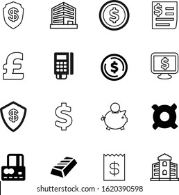 bank vector icon set such as: silver, creative, computer, art, investment, loan, check, piggy, text, circle, paperwork, object, commercial, american, shiny, machine, ingots, identity, expense, list