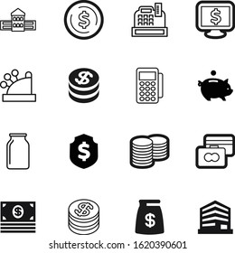 bank vector icon set such as: wage, pig, debt, sack, clinic, plastic, home, office, blue, loan, internet, bag, empty, stack, work, security, hotel, safety, knowledge, store, government, pile, display