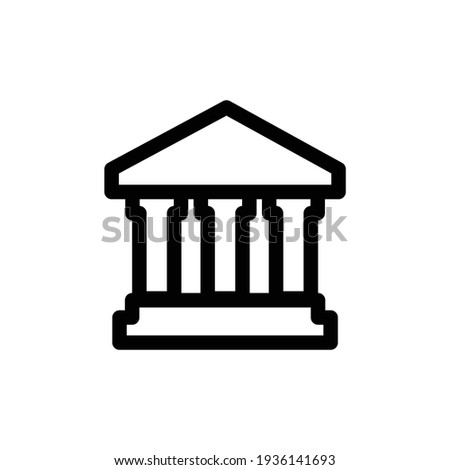 Bank Vector Icon Or Bank Symbol, Bank building icon in flat style. Museum vector illustration on. Black court, museum, bank building icon.