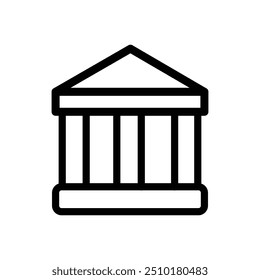 Símbolo de ícone de vetor de banco. Ícone de Banco plano preenchido para computador e celular. Ilustração simples de ícone de vetor de banco para web. ícone de banco isolado no fundo branco. Ilustração vetorial. Arquivo Eps 22.