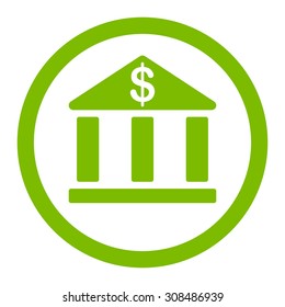 Bank vector icon. This flat rounded symbol uses eco green color and isolated on a white background.