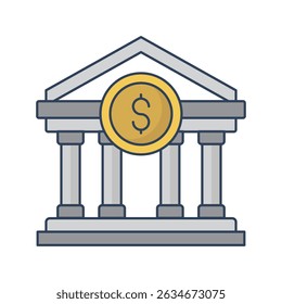 Bank:Vektorsymbol, das leicht geändert oder bearbeitet werden kann

